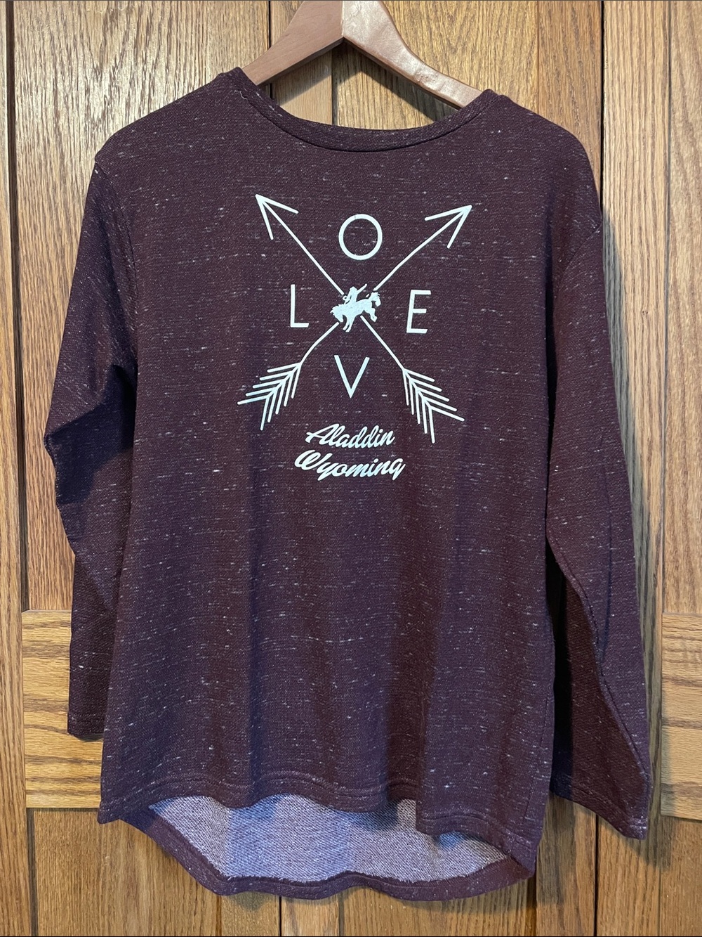 Maroon Graphic Long Sleeve Tee from Aladdin, Wyoming